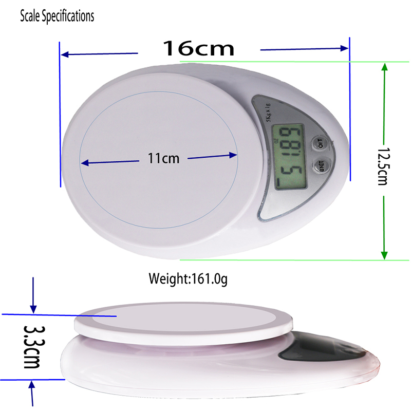 OEM 0.1g 7g High Precision Digital hushållsvikt Livsmedel Fruktvåg med skål