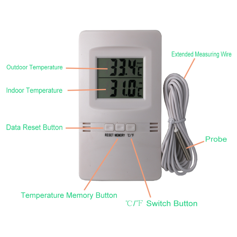 Varm försäljning temperaturklass test inomhus utomhustermometer